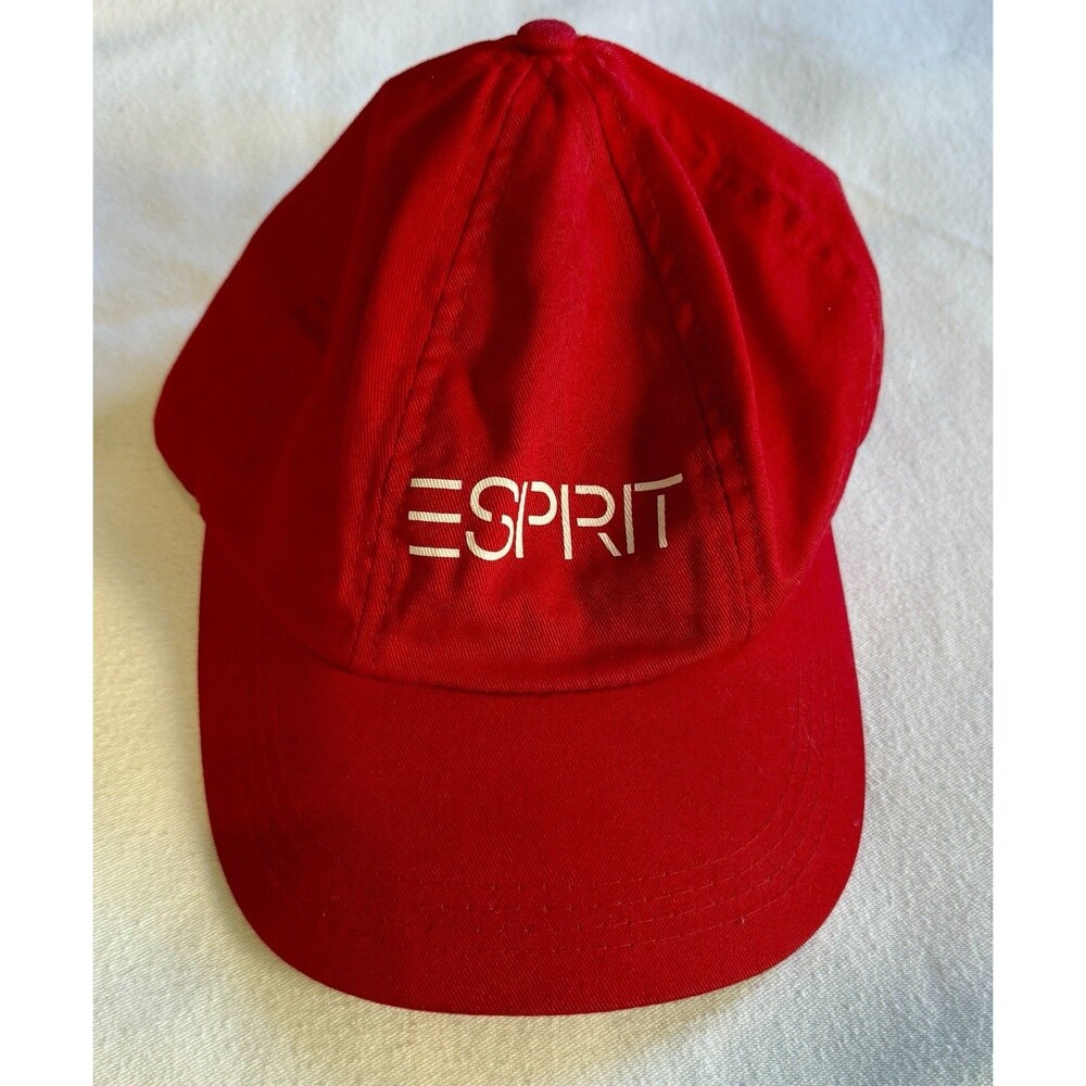 Vintage 80s/90s ESPRIT Red Logo Elastic Cap Hat Baseball Cap Collectible